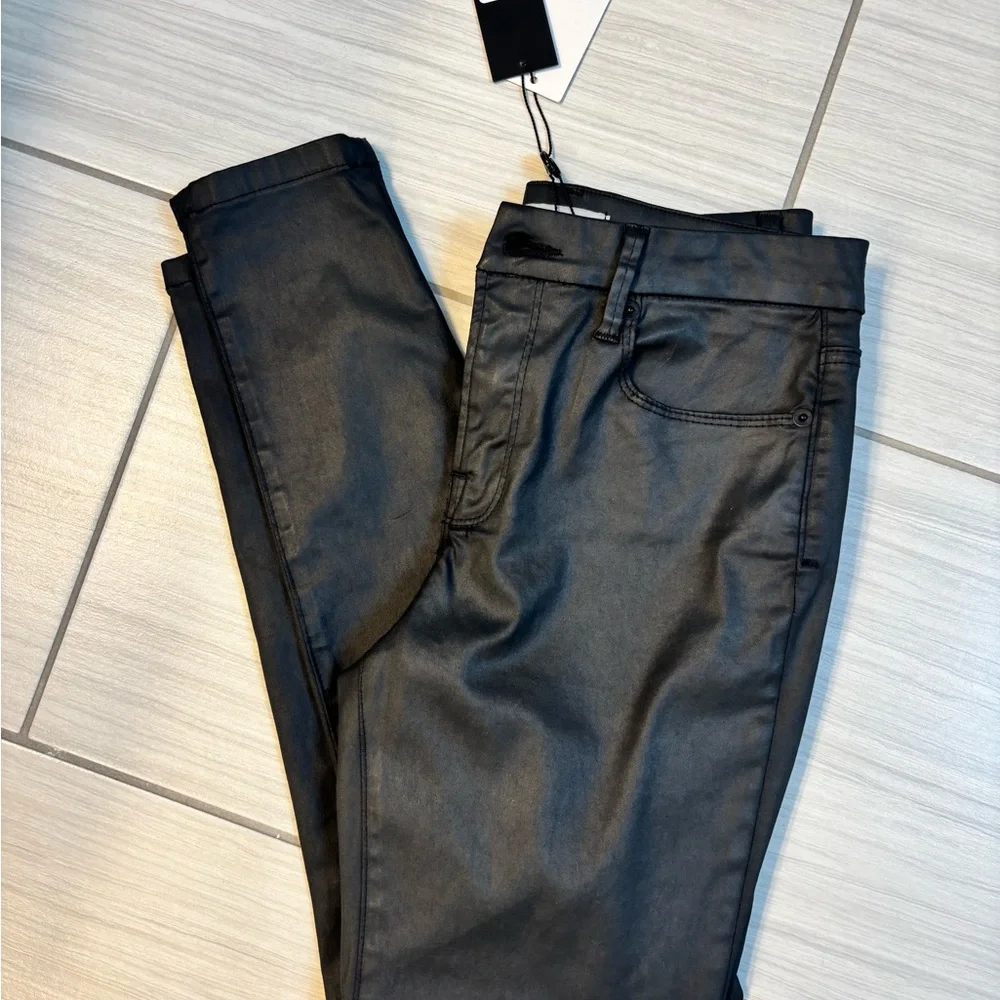 NWT Gianni Bini Black Patent Skinny mid rise Jean/pant new with tags. - Picture 9 of 13